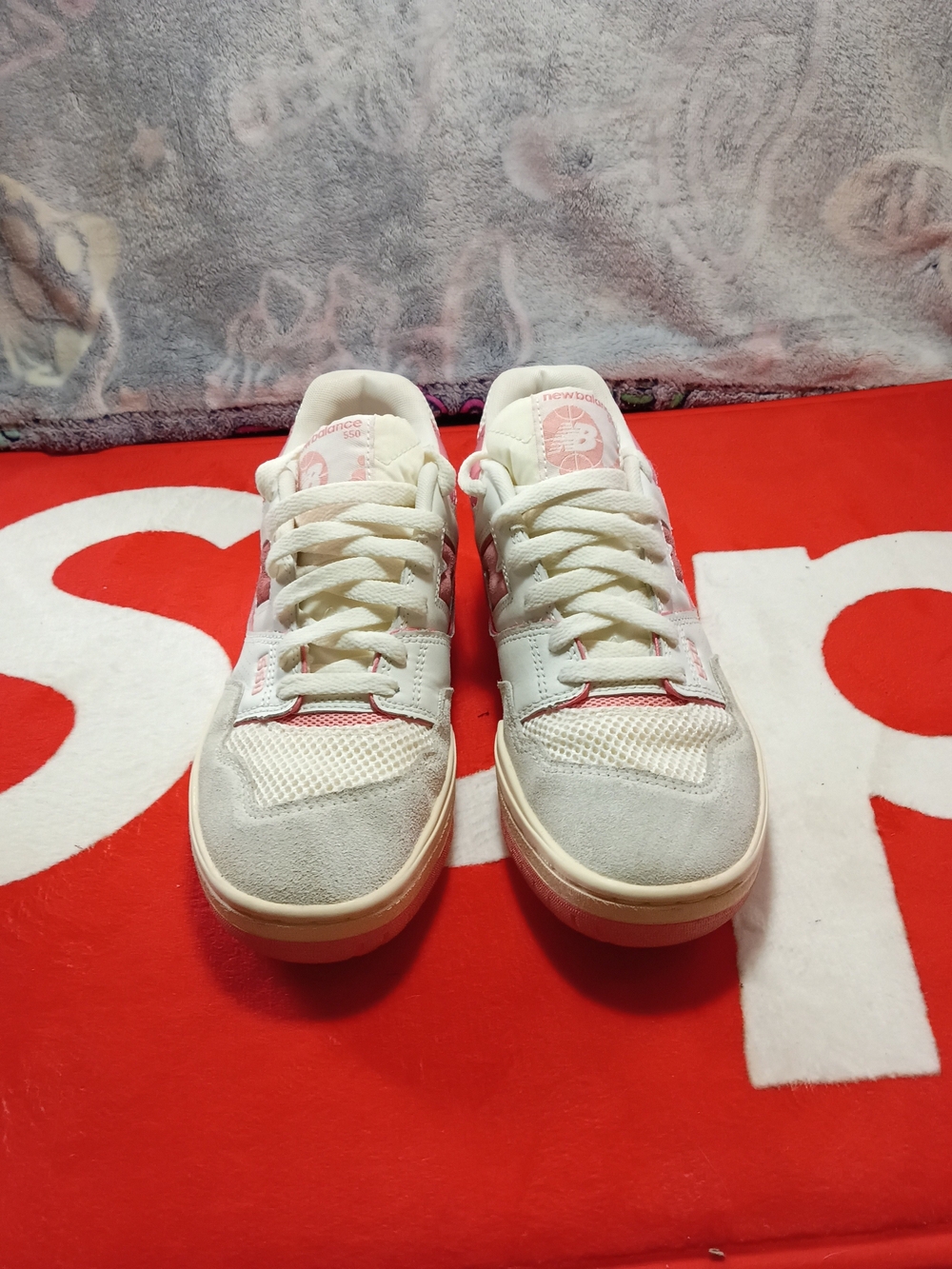 New Balance Women’s Casual Low-Top Sneakers in Light Pink and Cream